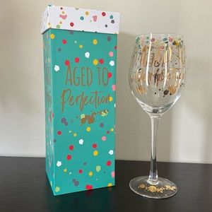 Wine glass “Aged to Perfection”.